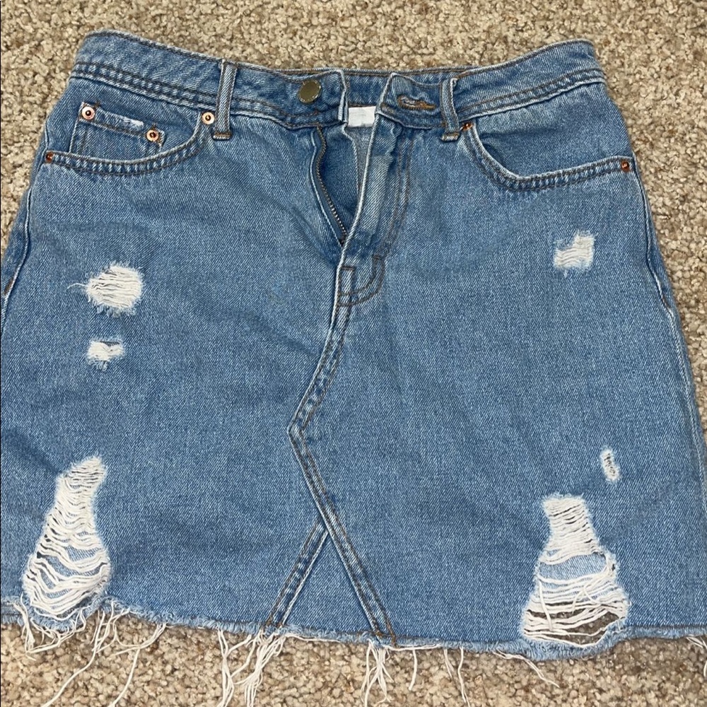 h&m jean skirt
